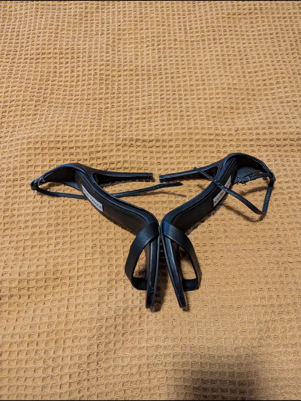 Steve Madden Black Strappy Open-Toe Heels, 6 - Picture 2 of 6